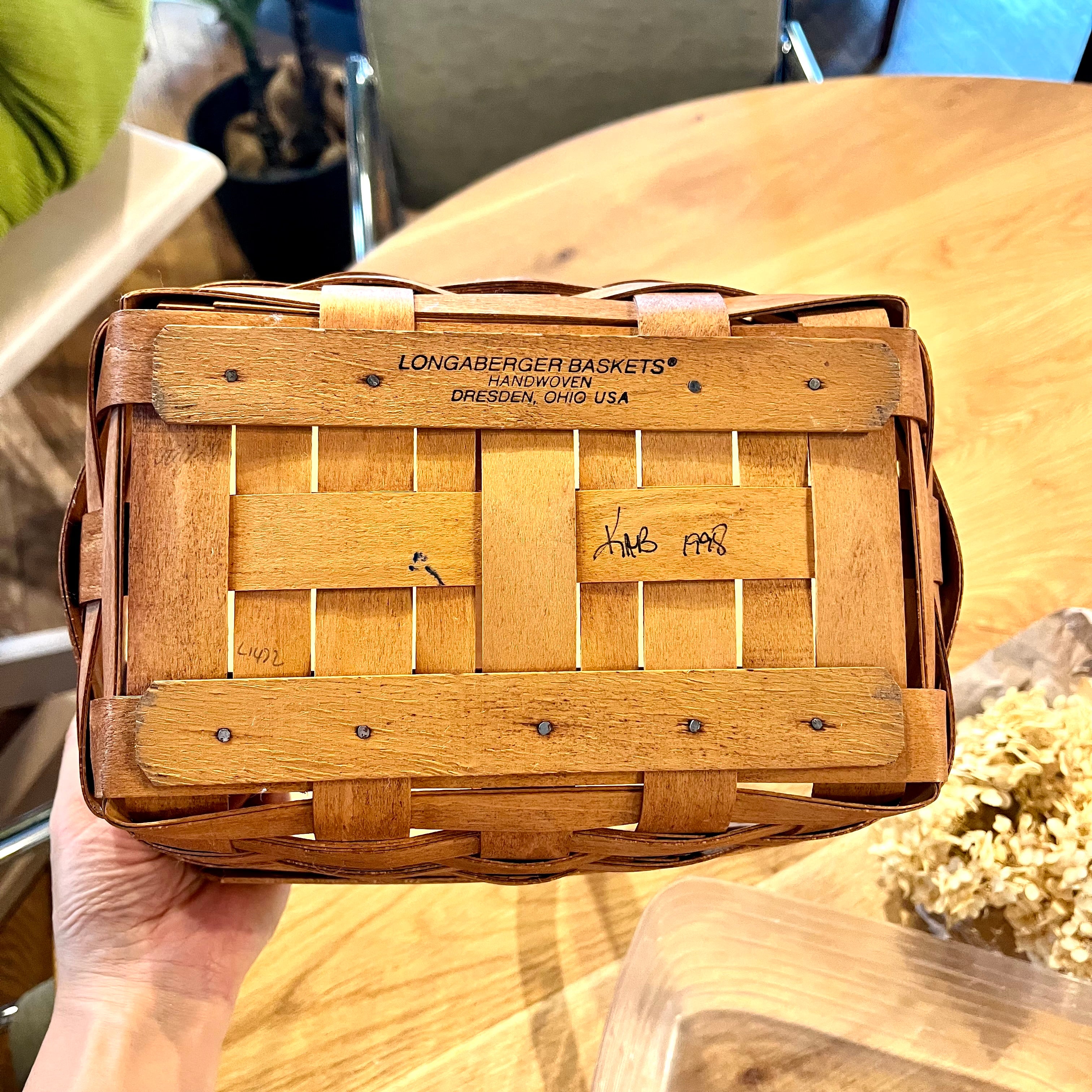 ロンガバーガー/Longaberger バスケット 中 横長【2a】 かご カントリー