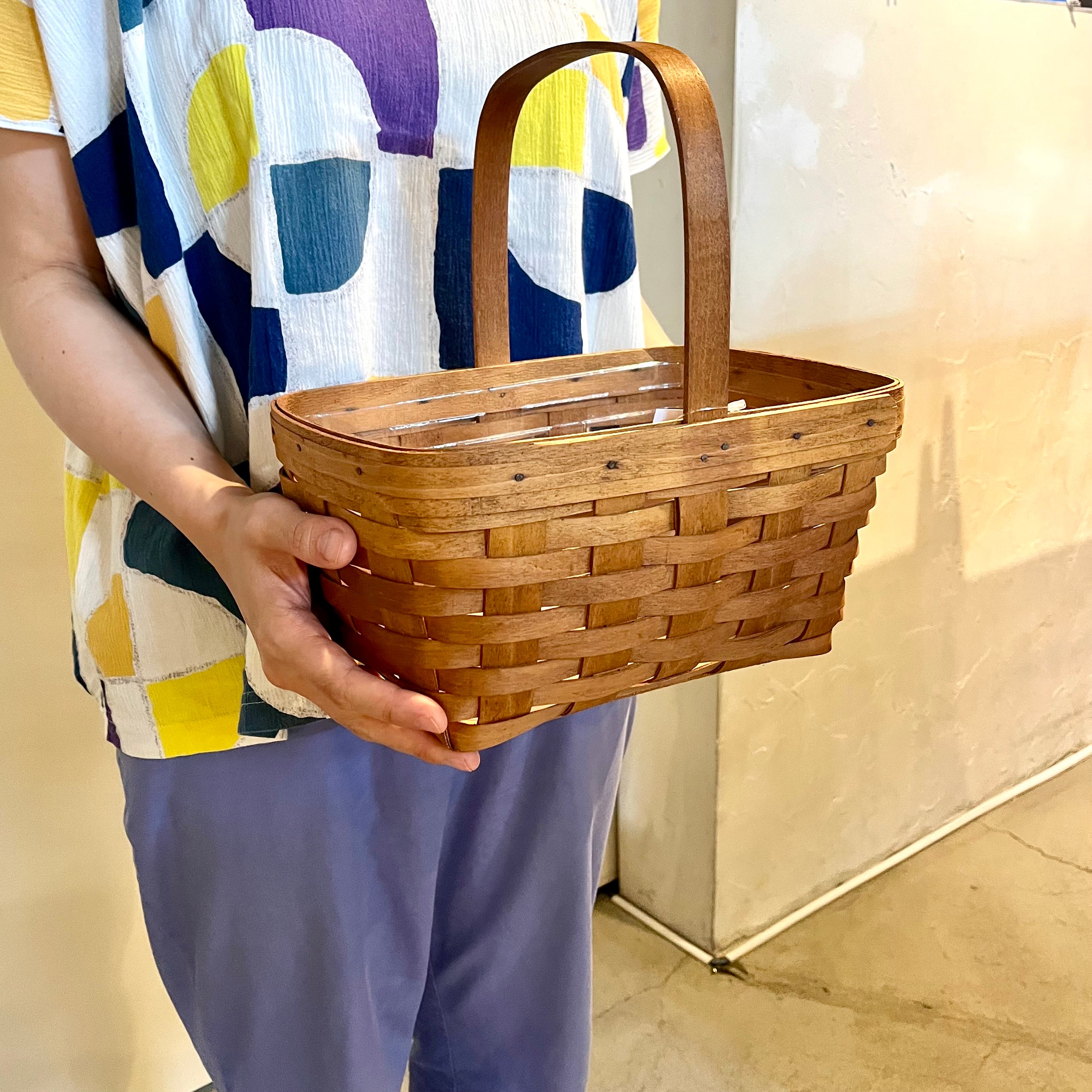 ロンガバーガー/Longaberger バスケット 中 横長【2a】 かご カントリー