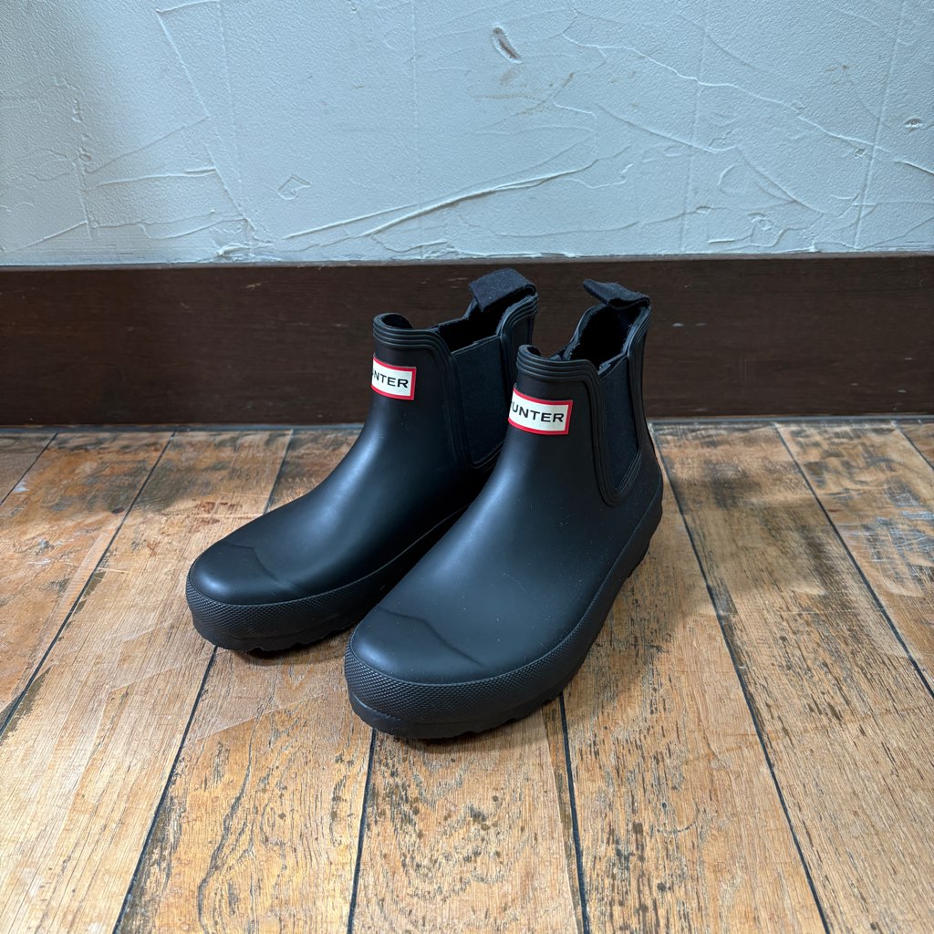 【古着】HUNTER レインブーツ 24㎝ ブラック 未使用