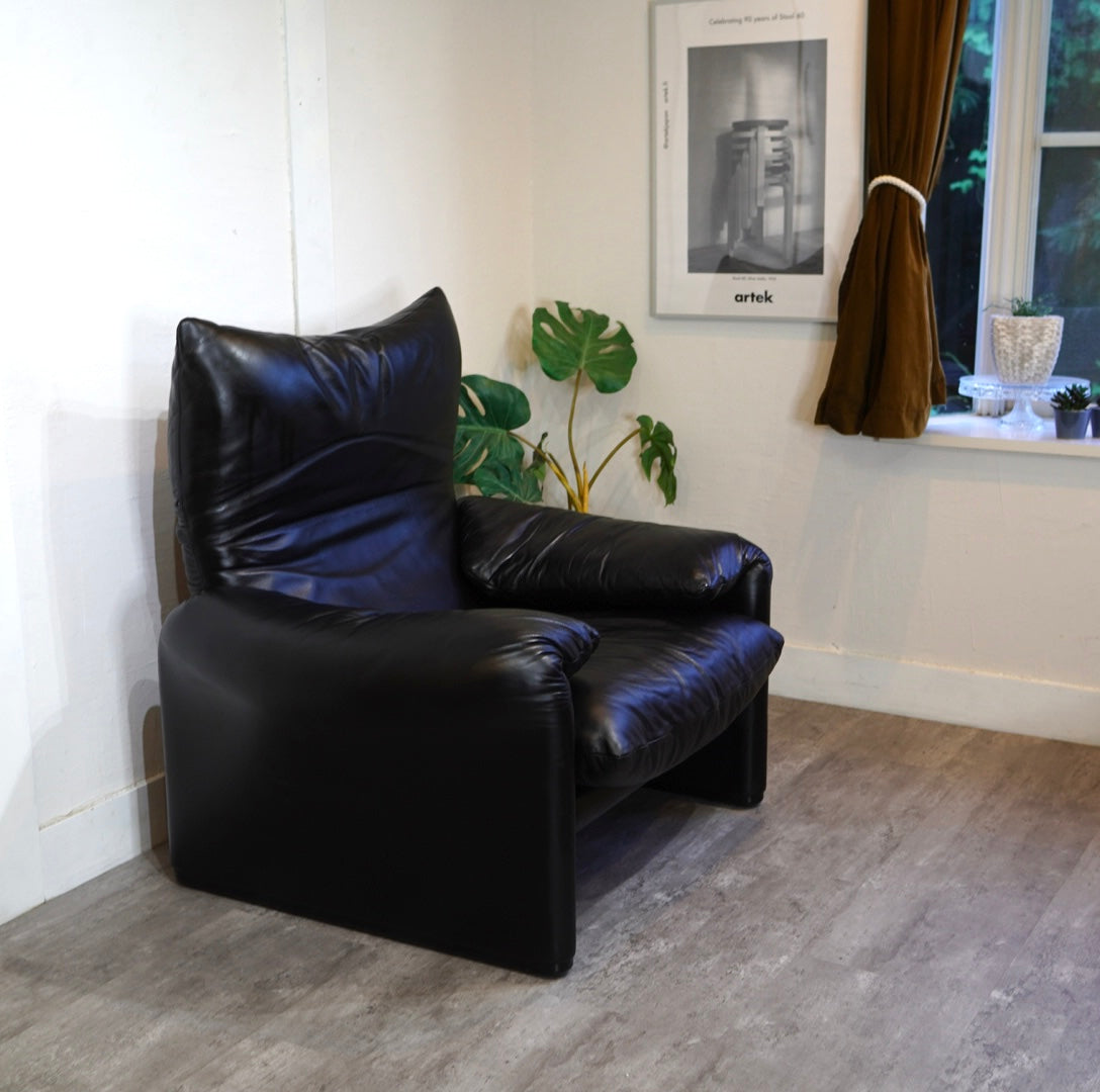 カッシーナ / Cassina 675-1P マラルンガ 本革 1人掛け ソファ ヴィコ・マジストレッティ