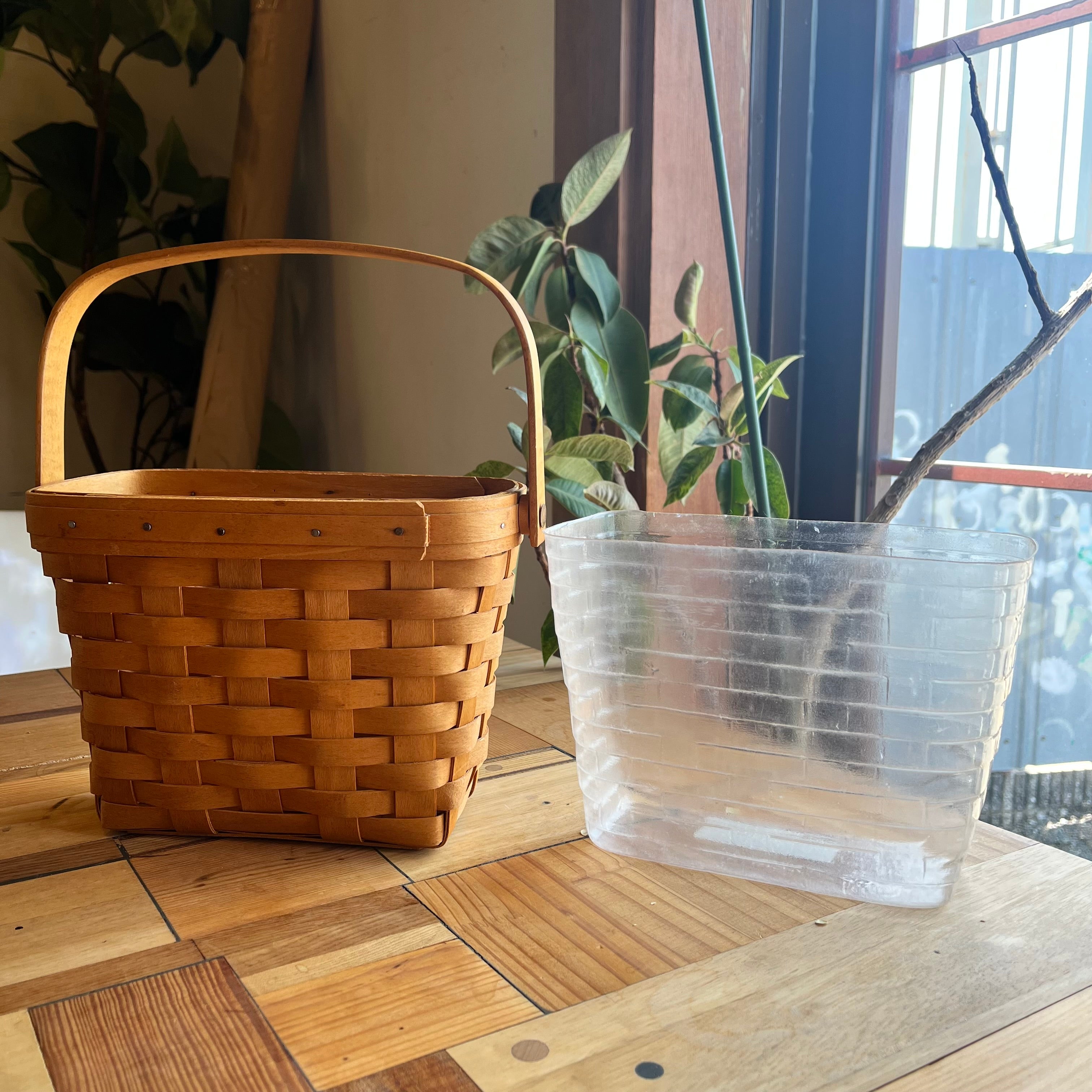 ロンガバーガー / Longaberger バスケット 横長 小 かご カントリー