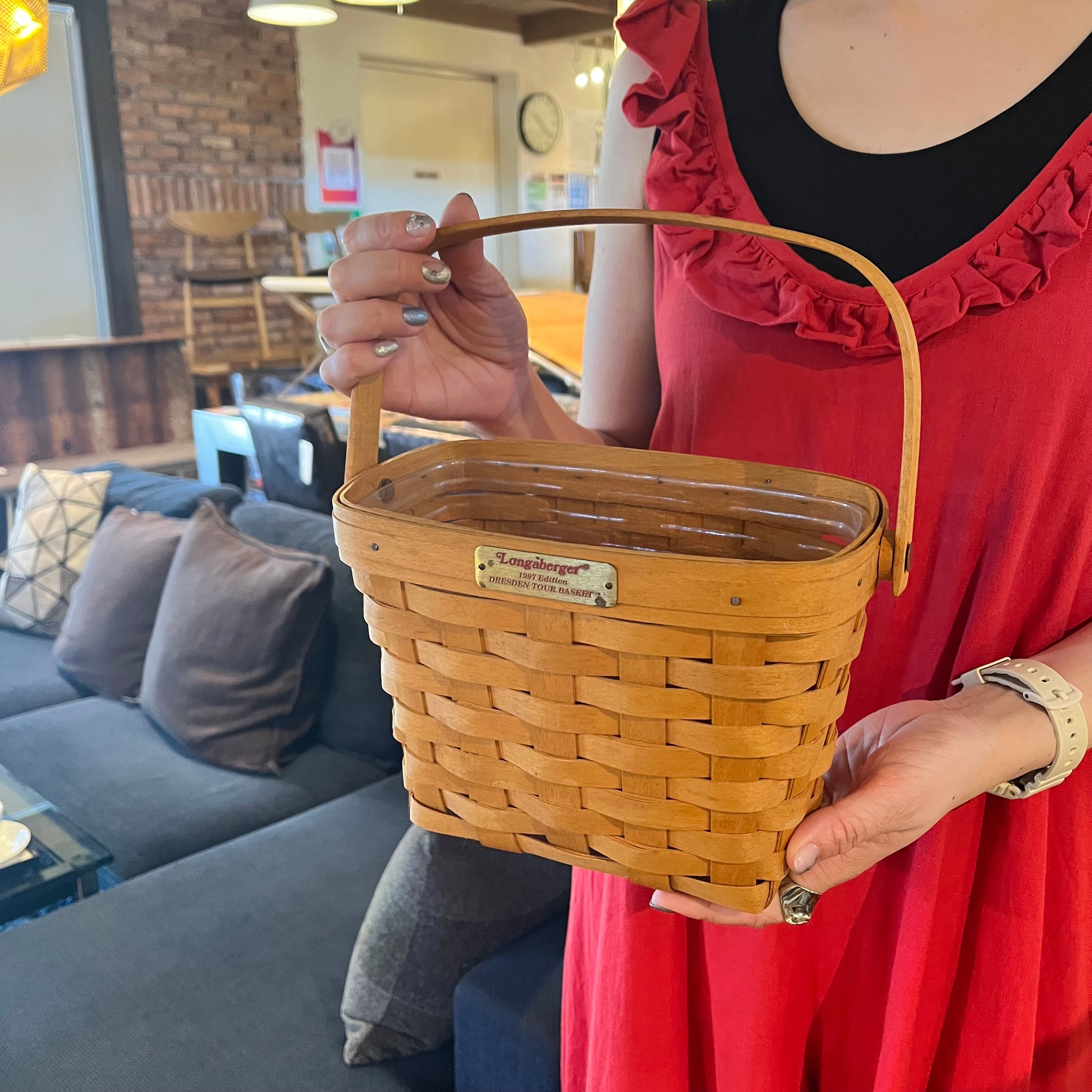 ロンガバーガー / Longaberger バスケット 横長 小 かご カントリー