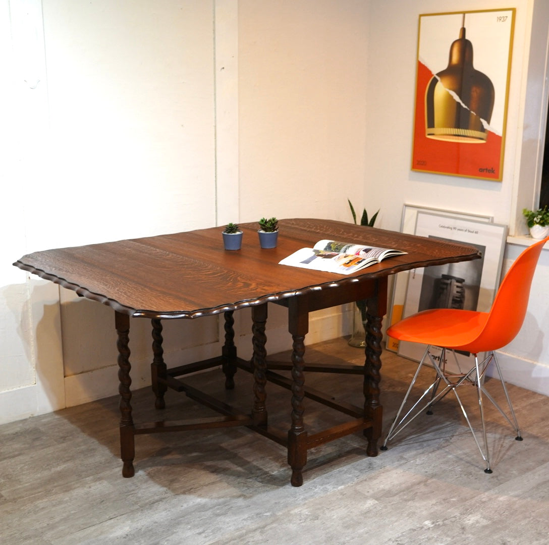 ゲートレッグ バタフライテーブル 伸長式テーブル 英国アンティーク