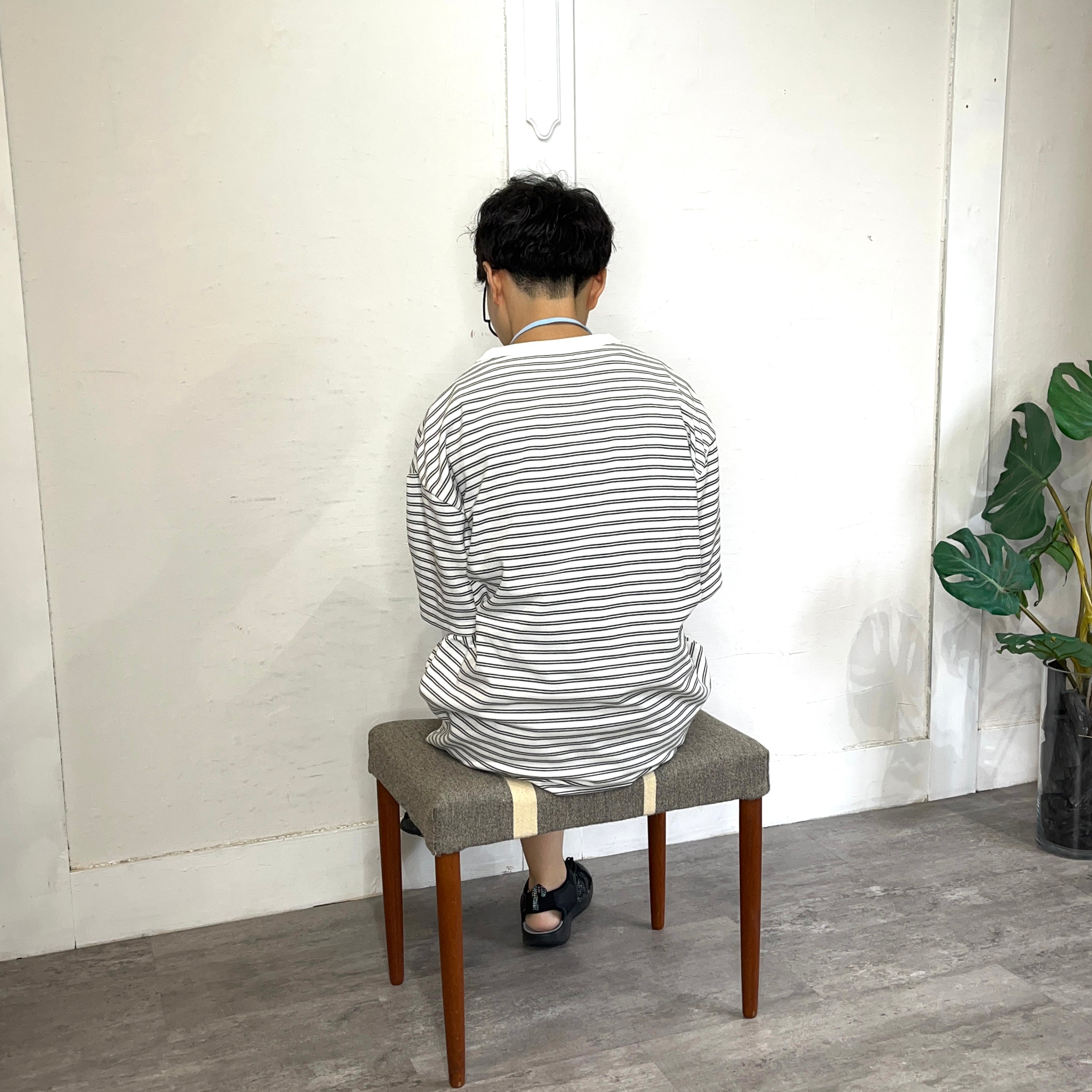 北欧ヴィンテージ チーク材 スツール オットマン