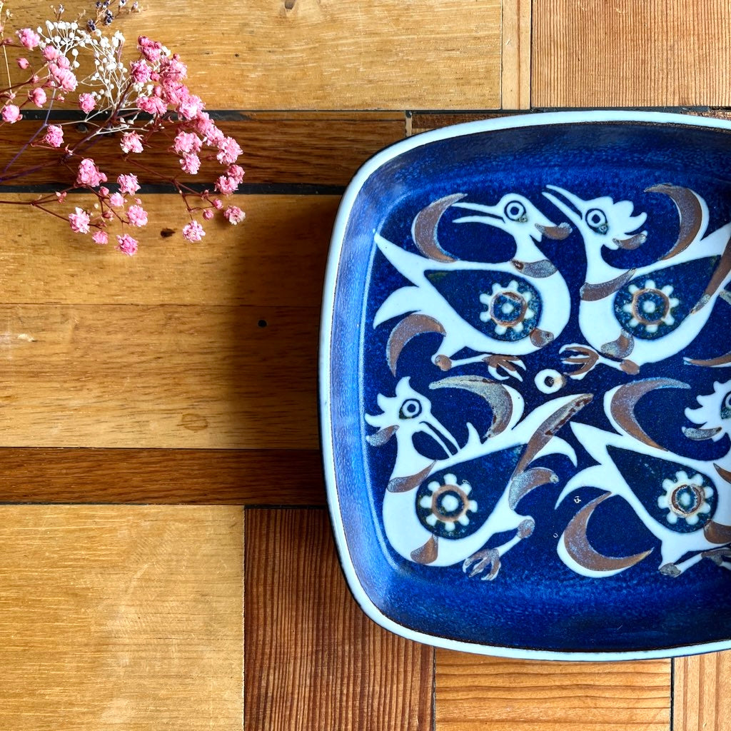 ロイヤルコペンハーゲン / Royal Copenhagen 22 バッカ角皿 鳥 ヴィンテージ