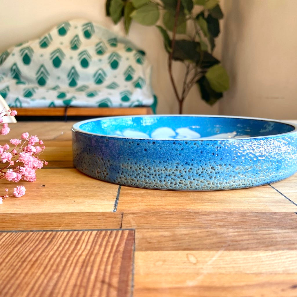 ロイヤルコペンハーゲン / Royal Copenhagen 40 バッカ 丸皿 花 青×白 ヴィンテージ