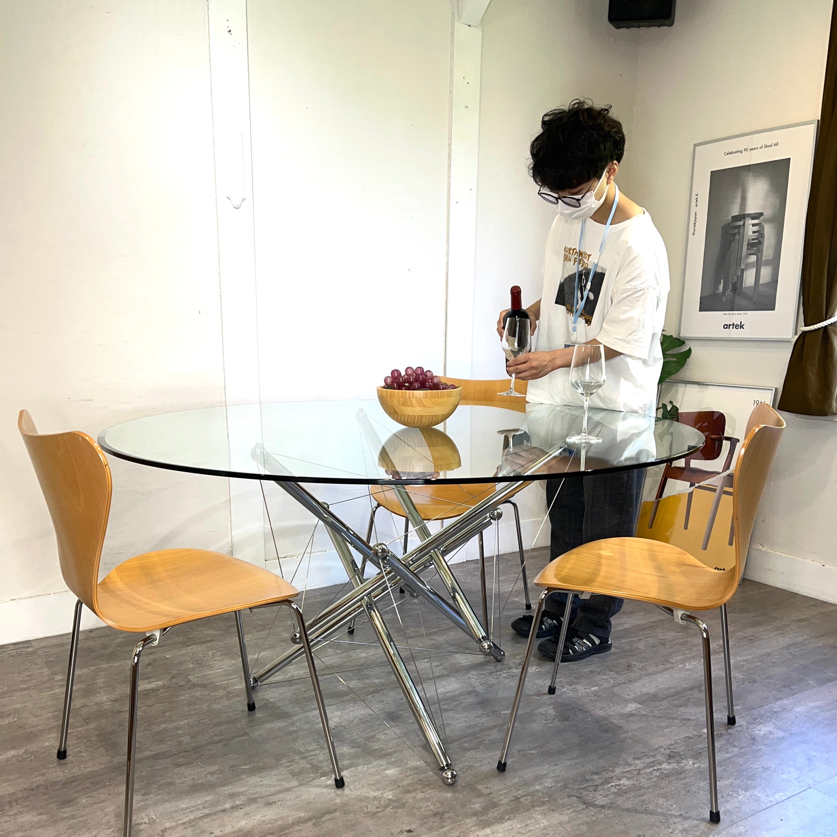 カッシーナ / Cassina 714 ガラステーブル ラウンドダイニングテーブル テオドール・ワッデル