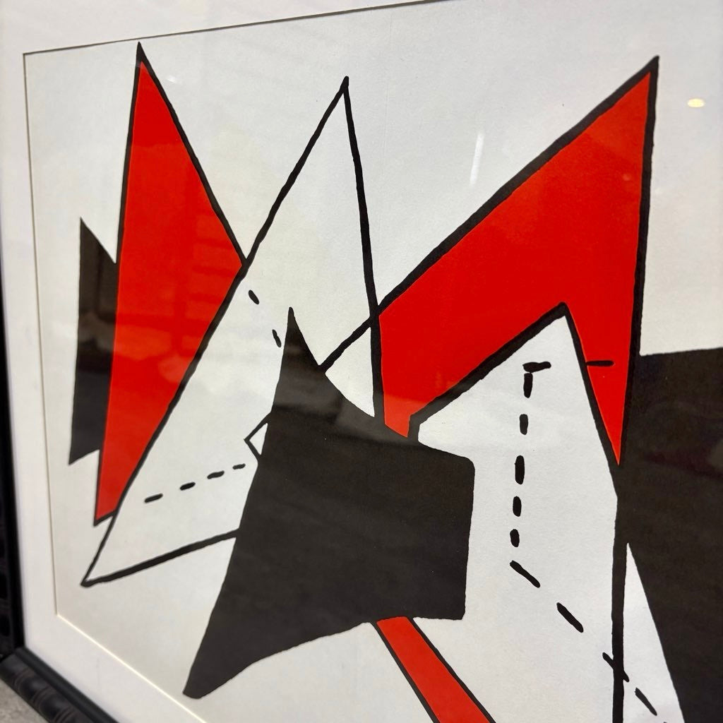 アレクサンダー・カルダー / Alexander Calder リトグラフ 抽象画 【1】1963年 白黒赤 鑑定書付