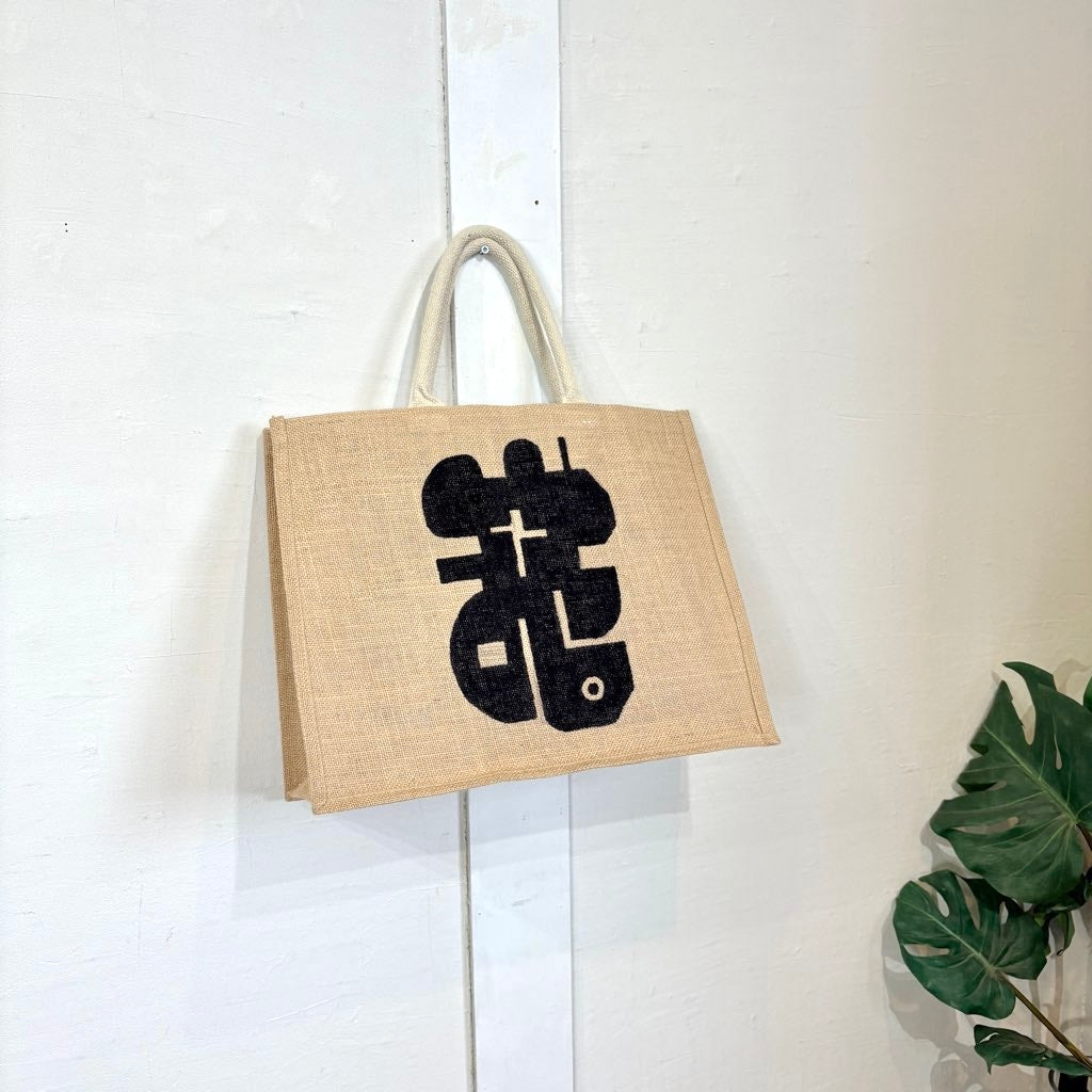 柚木沙弥郎　型染め　仲良し　 大（37✖️44） 柚木沙弥郎 型染め バッグ ハテナ かばん 未使用ん トートバッグ