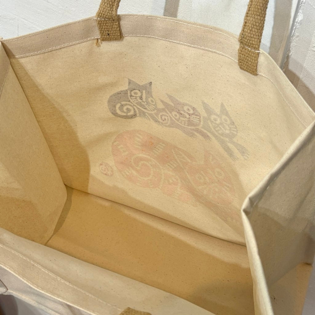 柚木沙弥郎 型染め バッグ 【中】黄色い猫と3匹の子猫 かばん 新品未使用