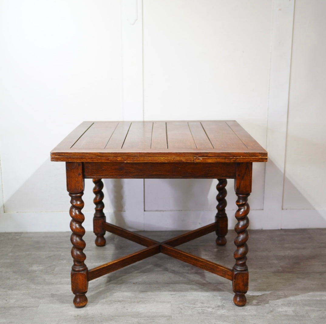 ツイストレッグ ドローリーフダイニングテーブル 伸長式テーブル 英国アンティーク