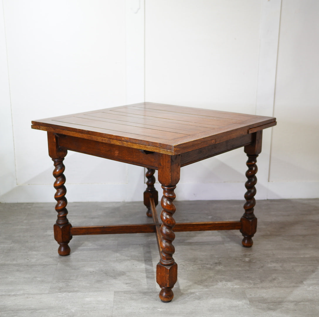 ツイストレッグ ドローリーフダイニングテーブル 伸長式テーブル 英国アンティーク