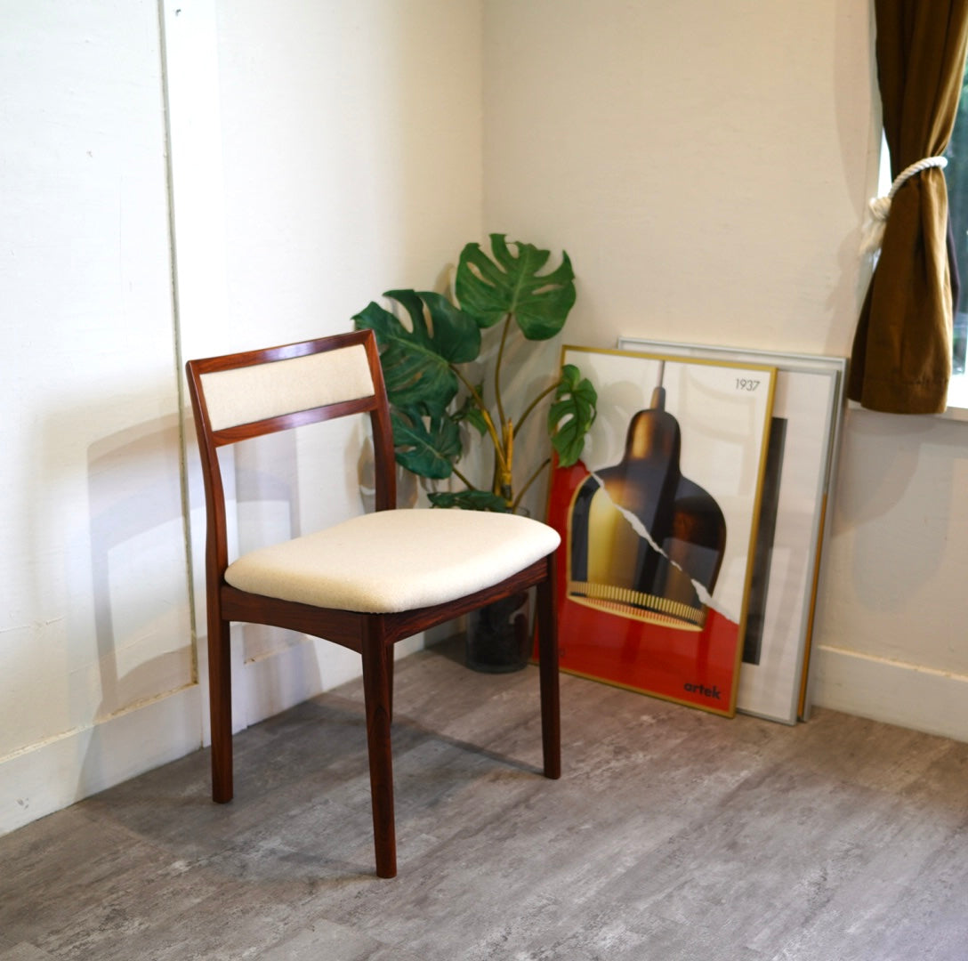 デンマーク製 ローズウッドダイニングチェア 張替え済 北欧