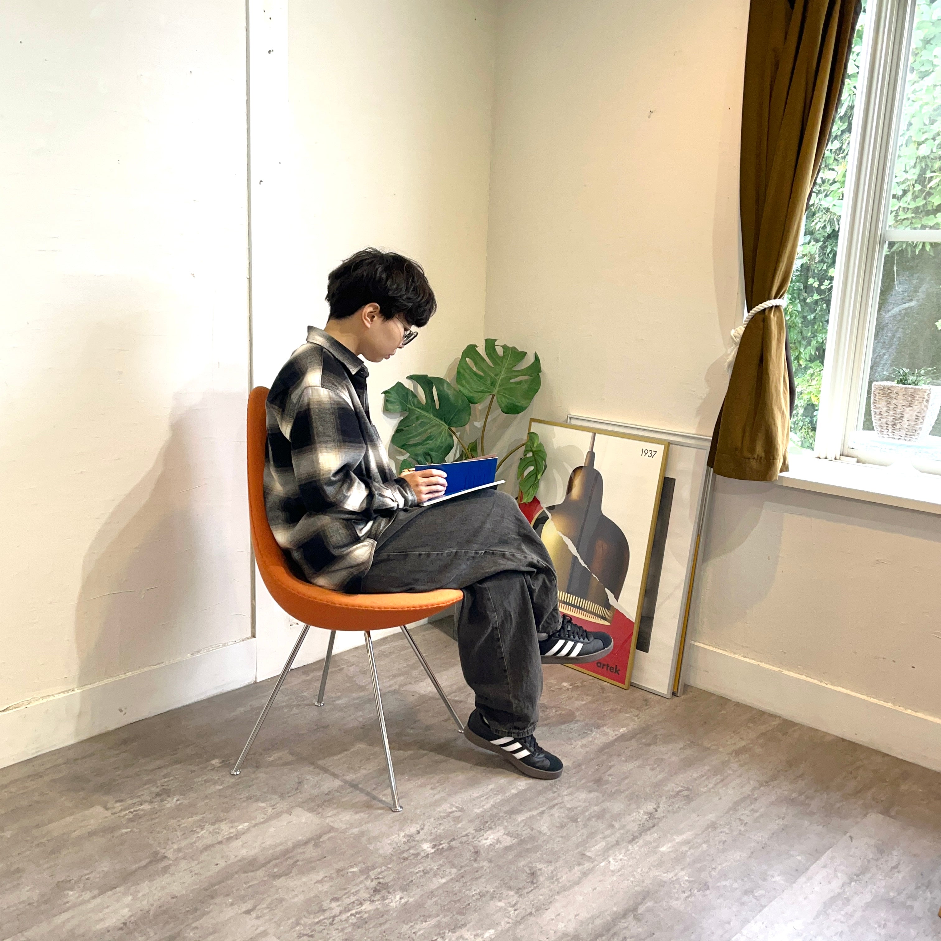 フリッツ・ハンセン / FRITZ HANSEN 3110 ドロップチェア/Drop オレンジ フルパティング アルネ・ヤコブセン