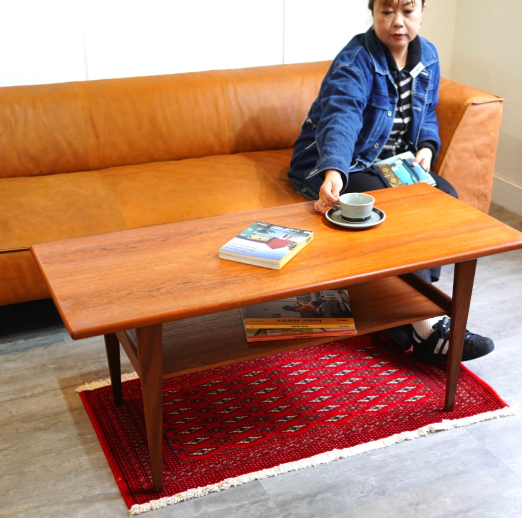 北欧ヴィンテージ ローテーブル【1】 センターテーブル リビングテーブル チーク材