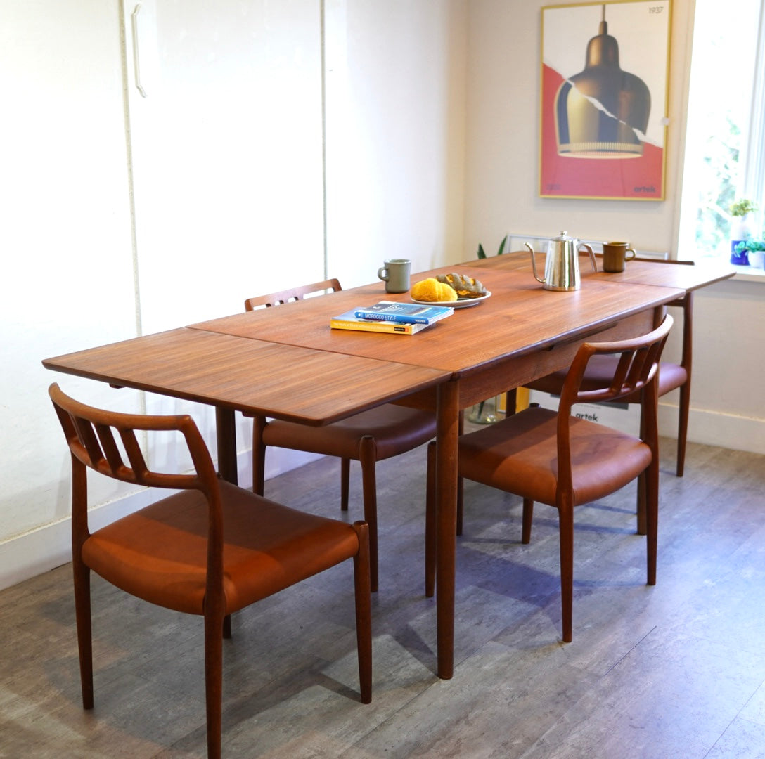 北欧 デンマーク エクステンション ダイニングテーブル 伸長式 チーク材 ヴィンテージ 【2】 - Restyle