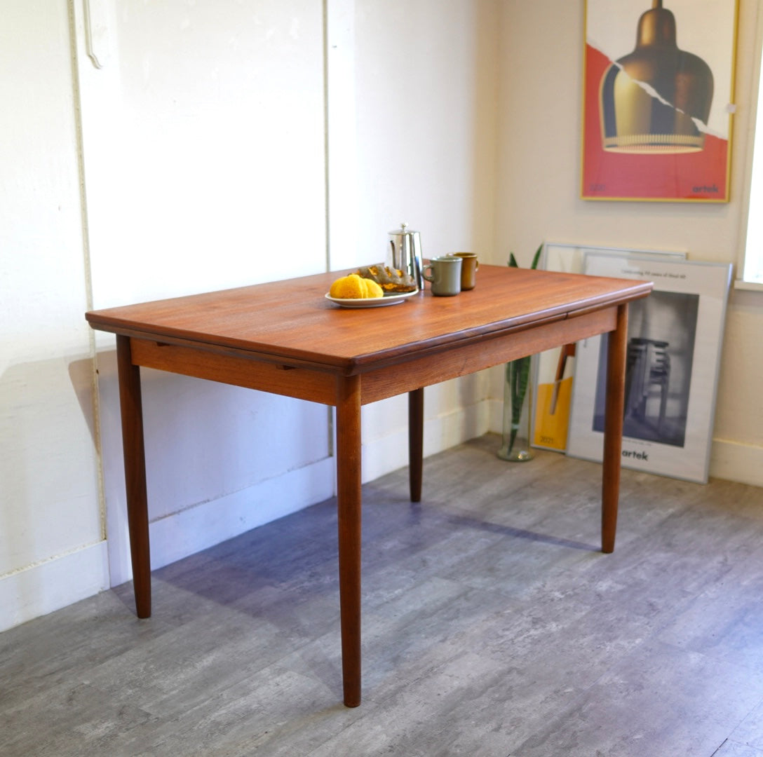 北欧 デンマーク エクステンション ダイニングテーブル 伸長式 チーク