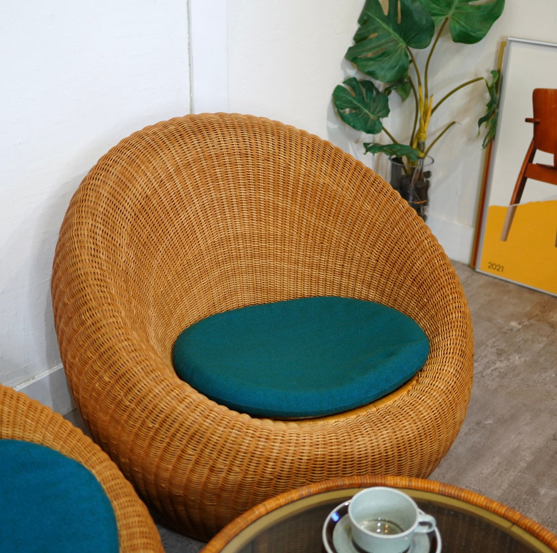 山川ラタン 剣持勇 アームレスチェア ヴィンテージ