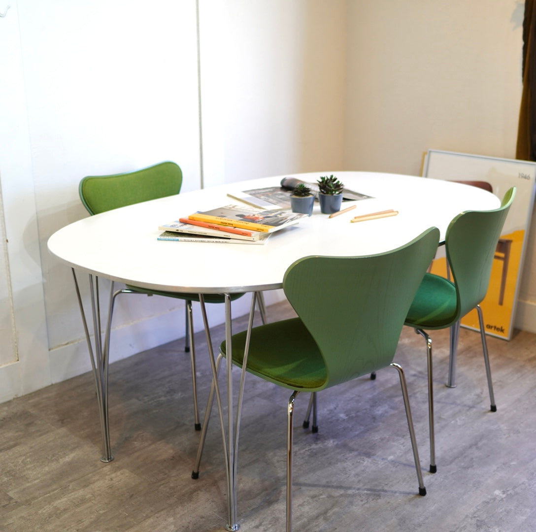 フリッツハンセン / FRITZ HANSEN スーパー楕円テーブル Bテーブル ホワイト W150 アルネ・ヤコブセン