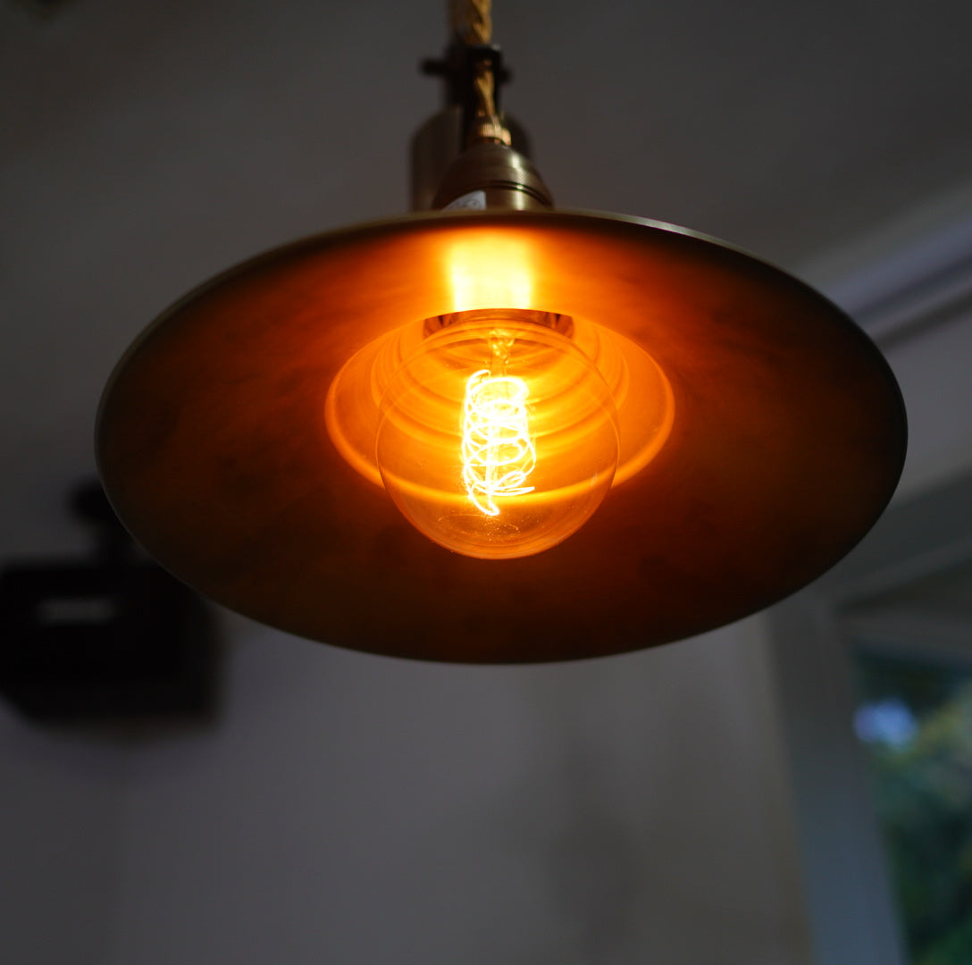 プーリーペンダントライト 真鍮シェード