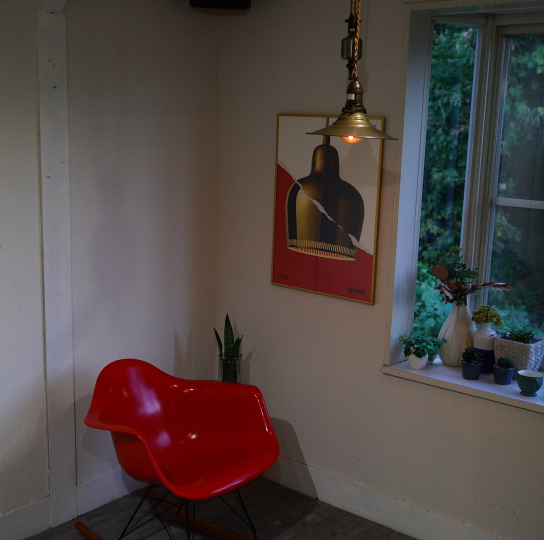 プーリーペンダントライト 真鍮シェード