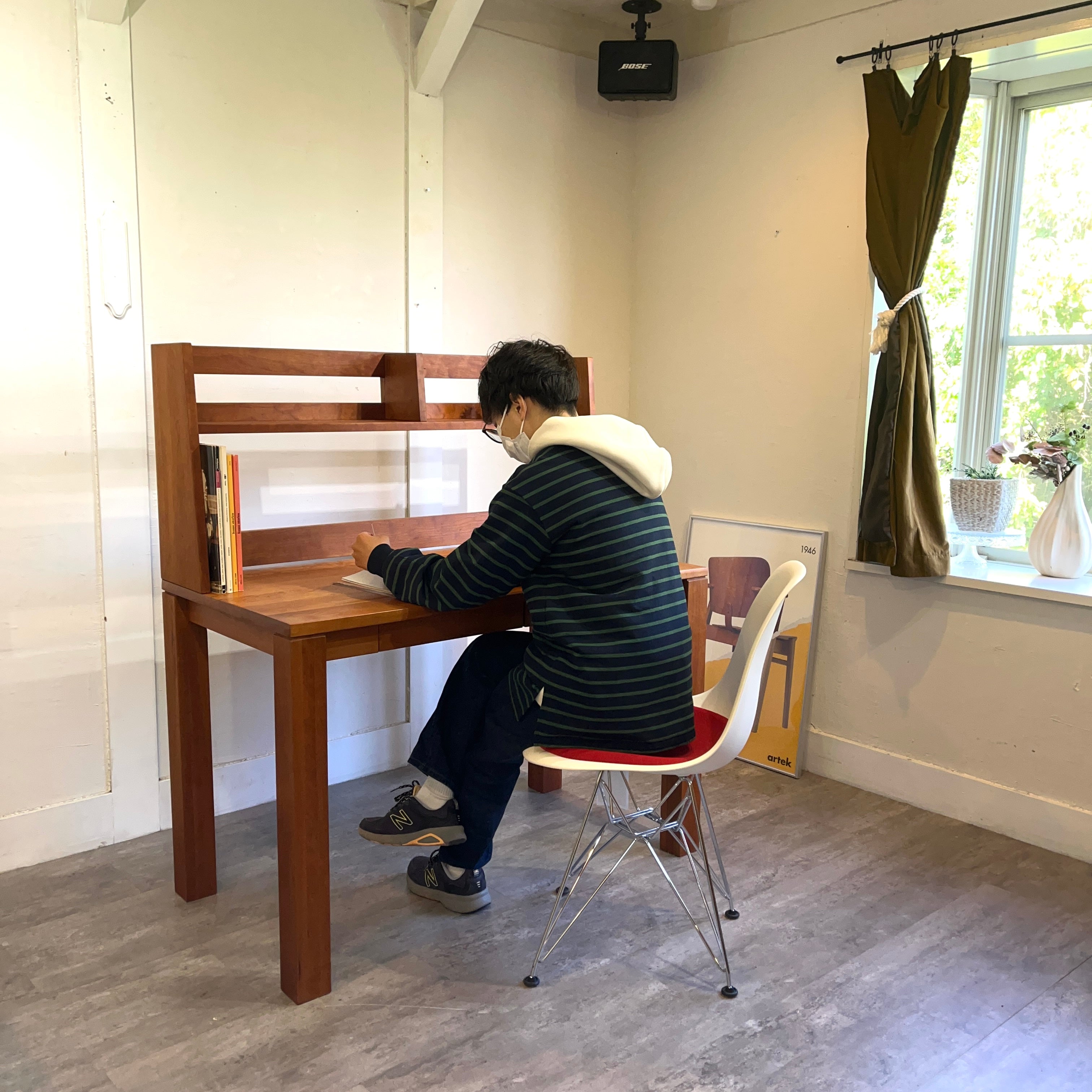 ポー・デコール / beau decor ロハスデスク+ブックシェルフ ブラックチェリー