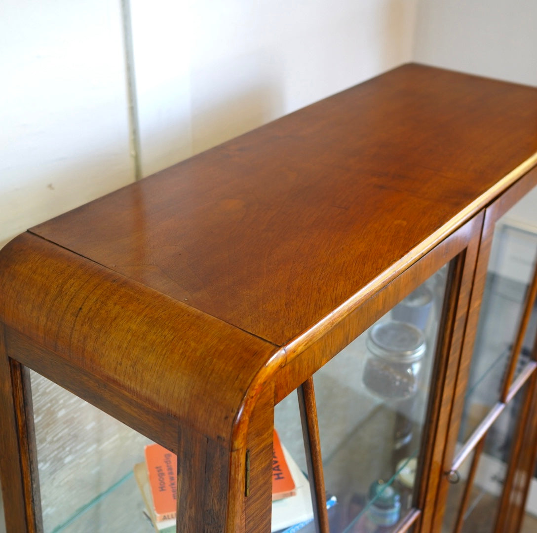 英国 アンティーク ガラスショーケース 飾り棚 キャビネット