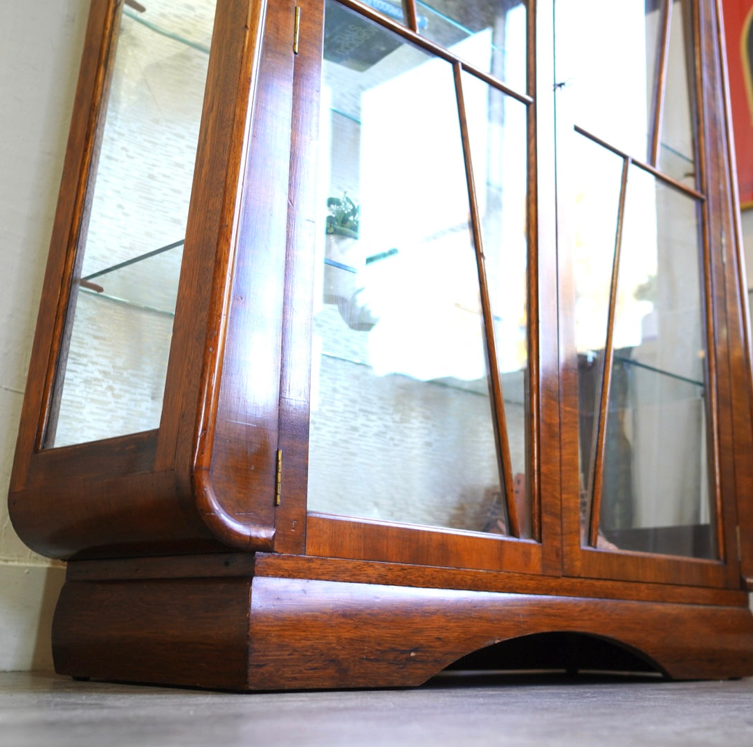 英国 アンティーク ガラスショーケース 飾り棚 キャビネット