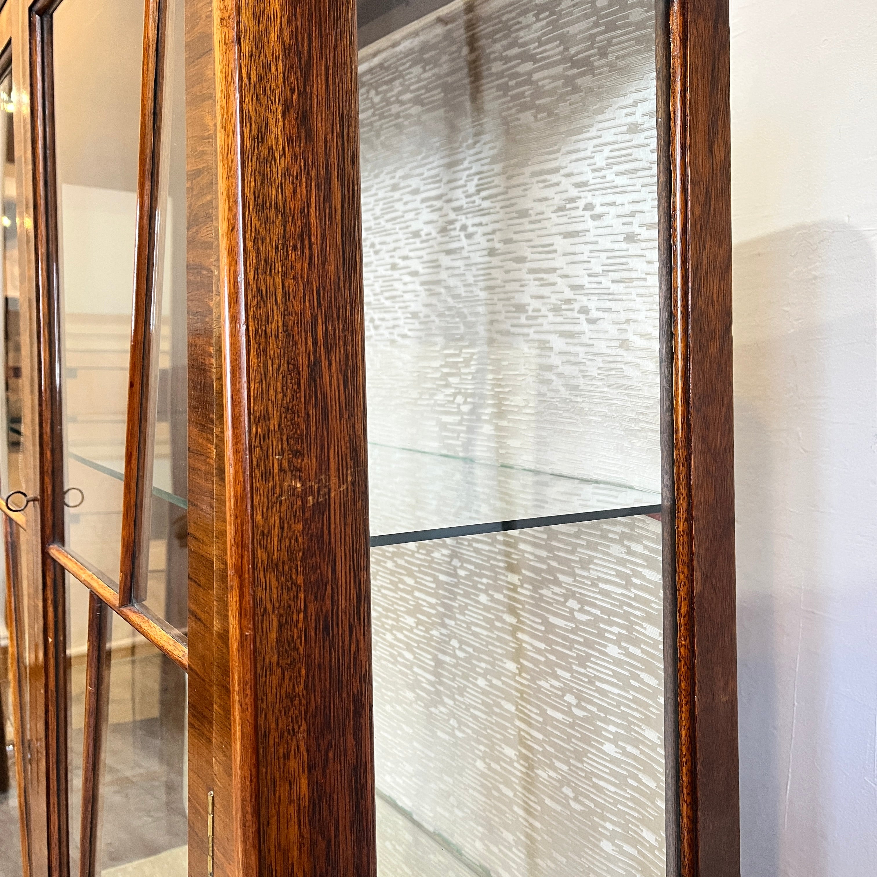 英国 アンティーク ガラスショーケース 飾り棚 キャビネット