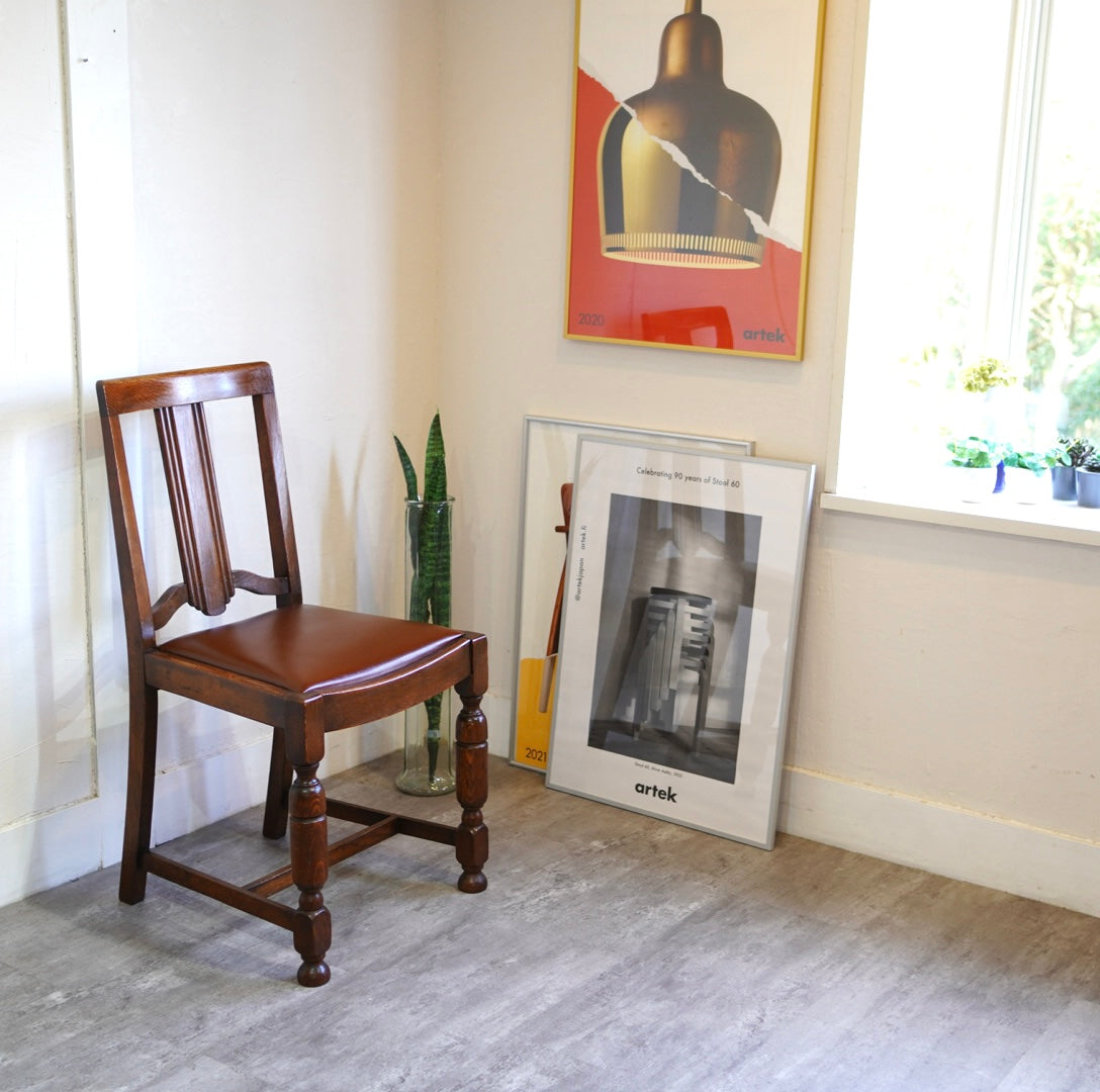 英国アンティーク バルボスレッグ ダイニングチェア 【2】