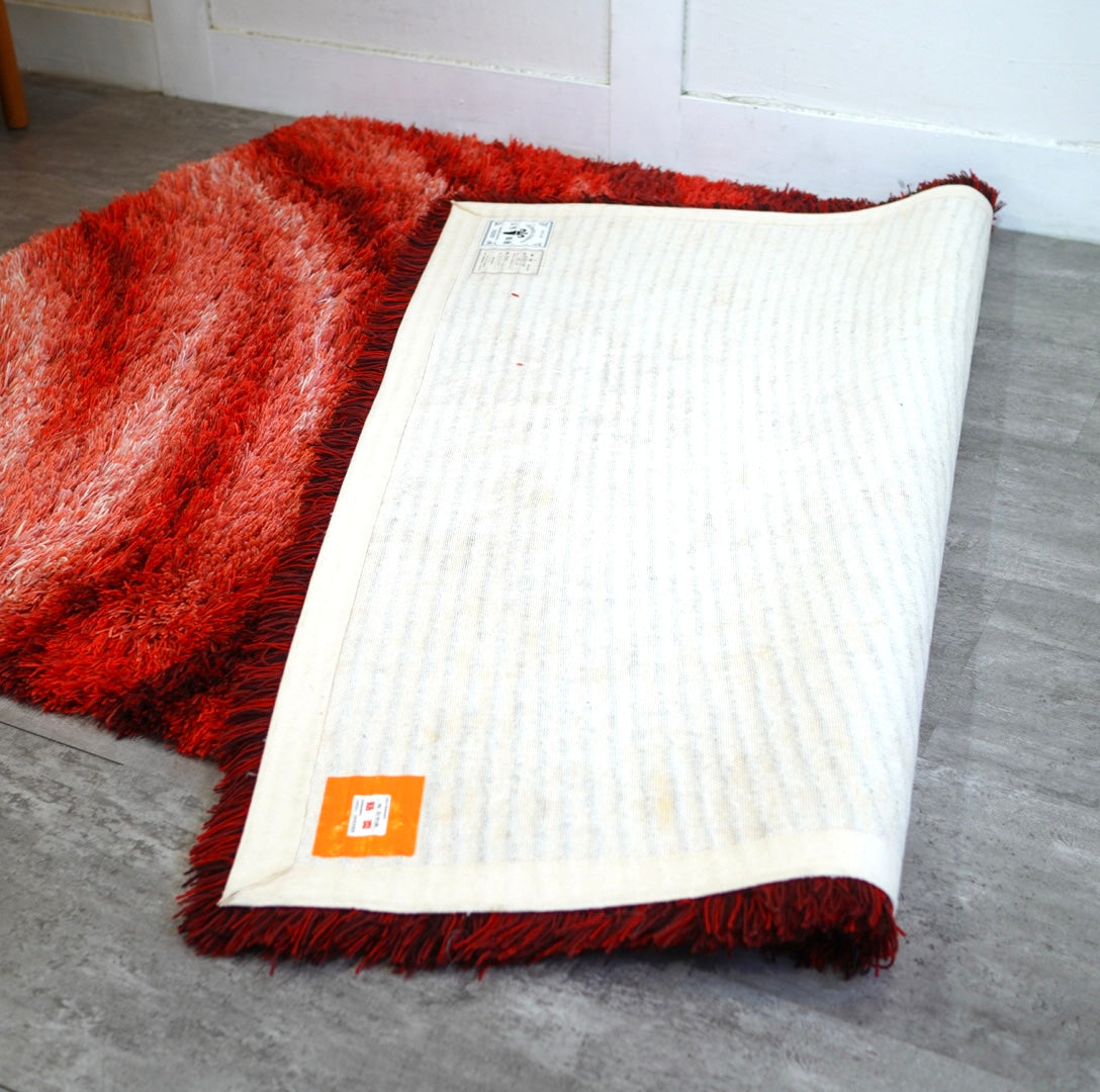 オリエンタルカーペット 山形緞通 手刺し NAMI Mandarin Red Dark ラグマット 絨毯 140×200