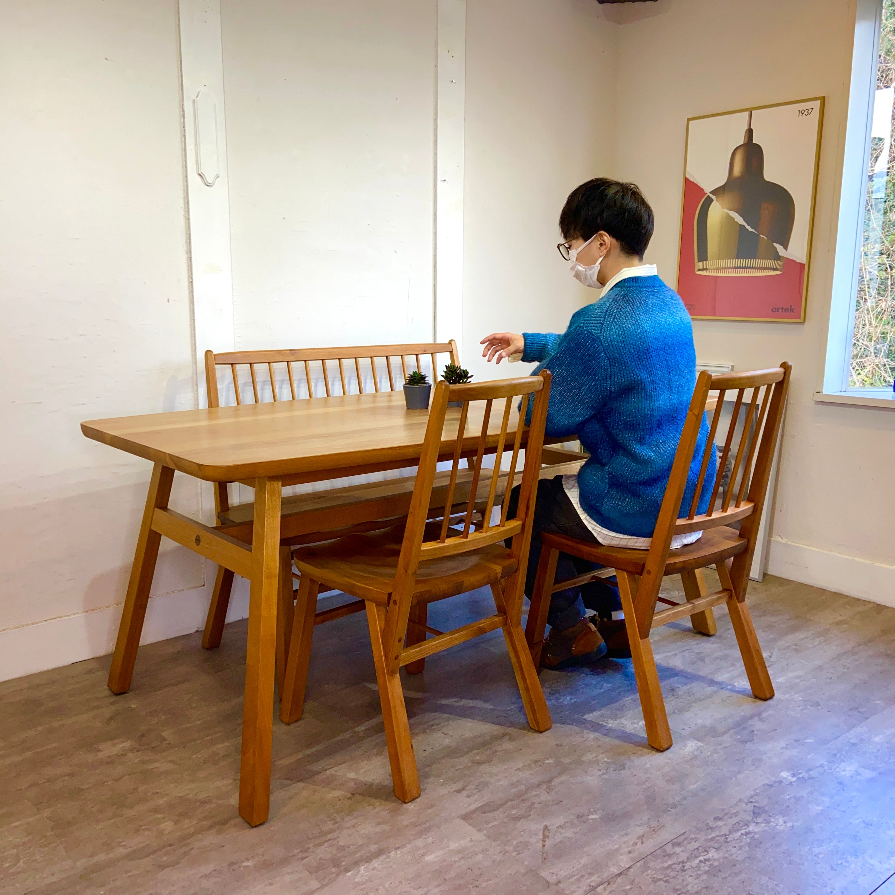 ミノ / MINO ダイニング4点セット テーブル チェア ベンチ