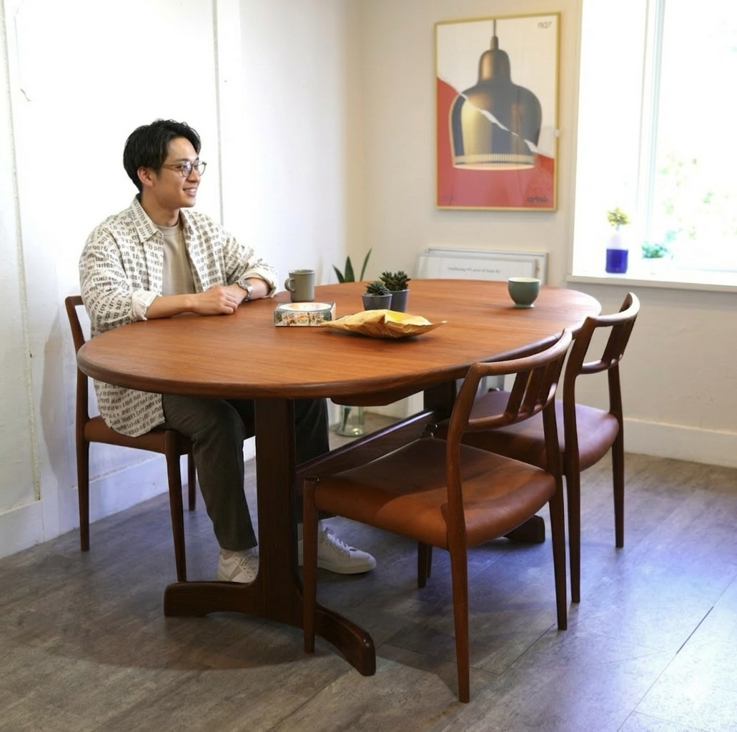 ジープラン / G-PLAN ホエールレッグ エクステンションテーブル チーク オーバル 伸長式 ヴィンテージ