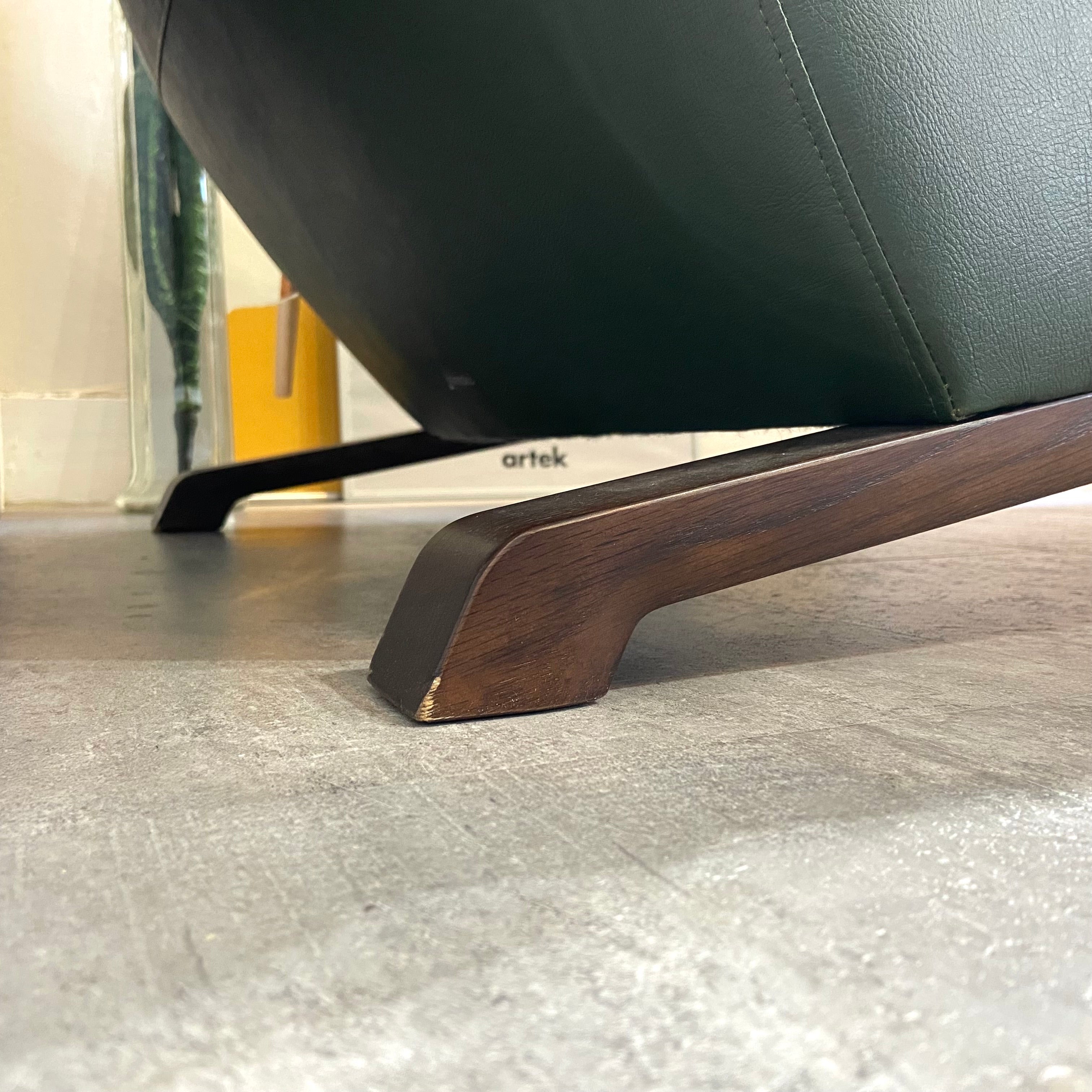 カリモク / karimoku ハイバック カウチソファ 本革 グリーン