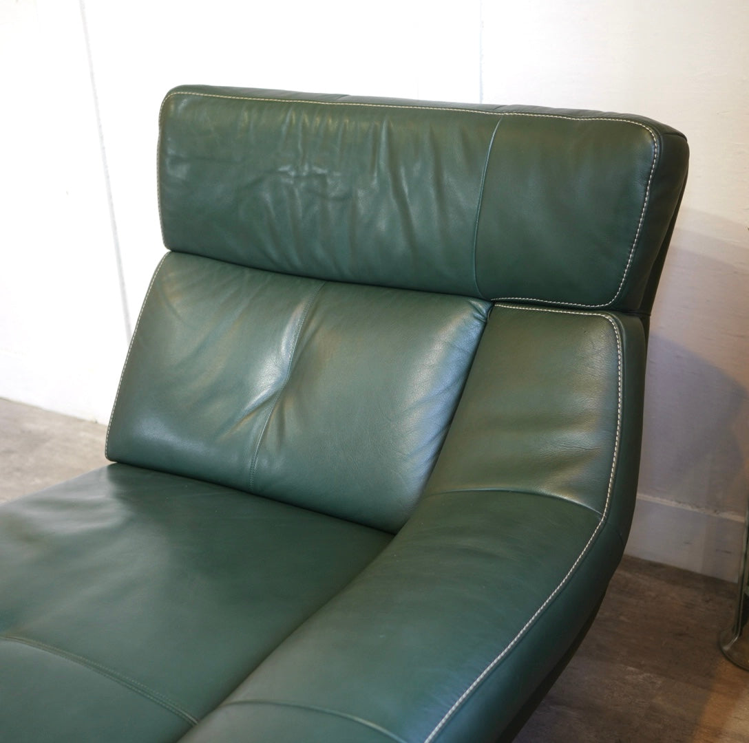 カリモク / karimoku ハイバック カウチソファ 本革 グリーン