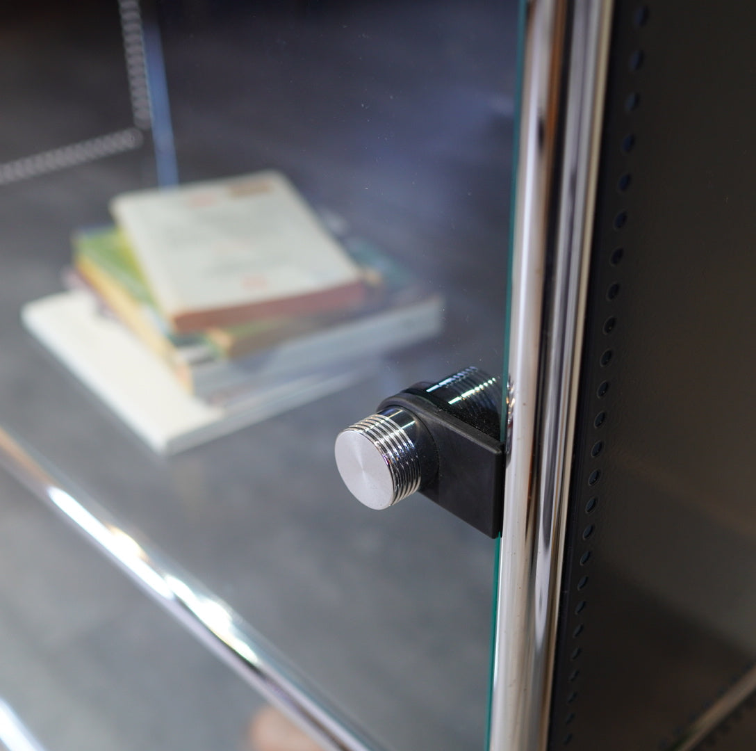 USMハラー / USM Haller モジュラーキャビネット 1列3段 ガラスドア サイドボード ネイビーグレー