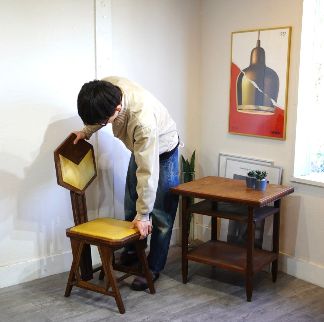 フランクロイドライト / Frank Lloyd Wright ピーコックチェア アンティーク 旧帝国ホテル使用品