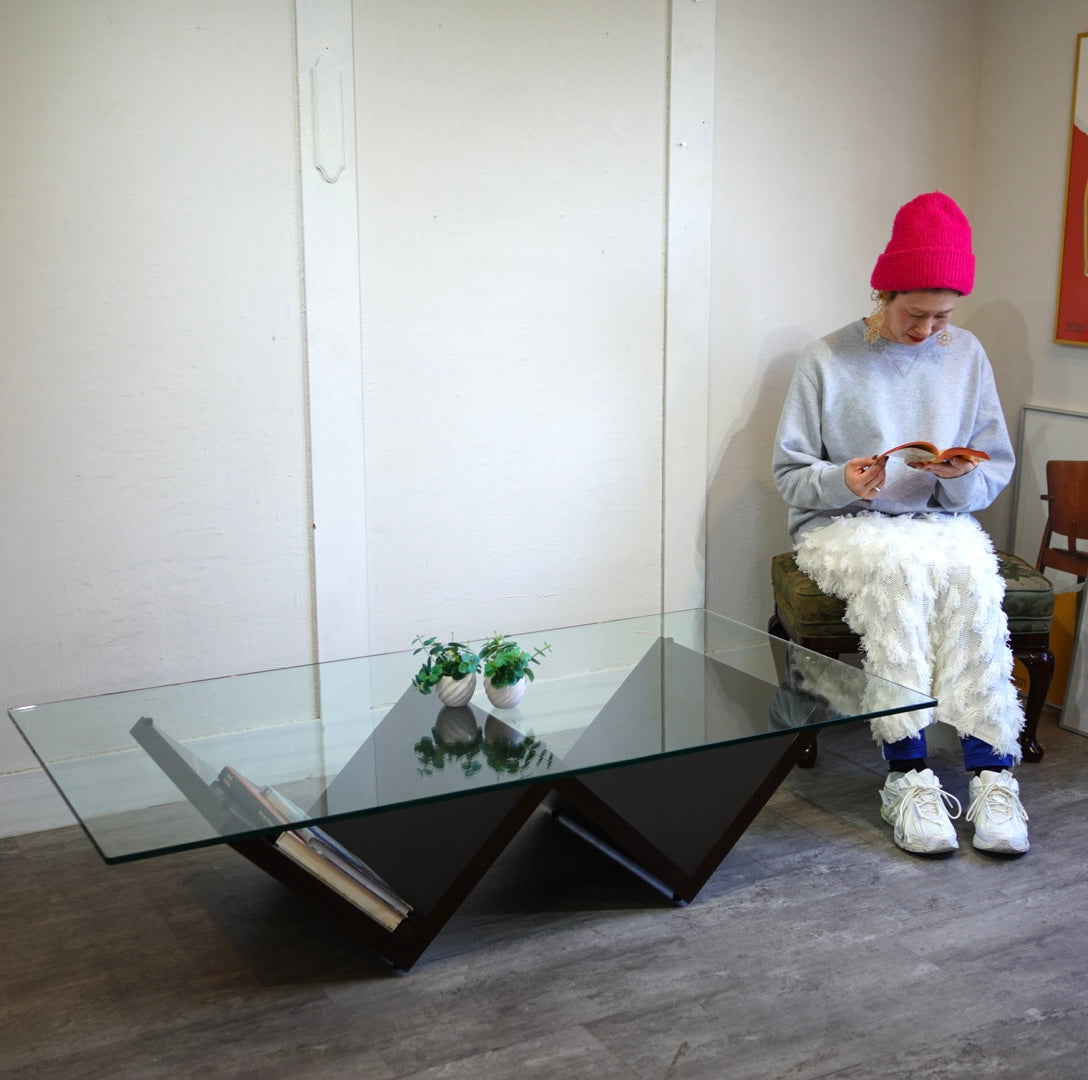 アルフレックス / arflex モンターニャ / MONTAGNA ガラステーブル ローテーブル 川崎文男