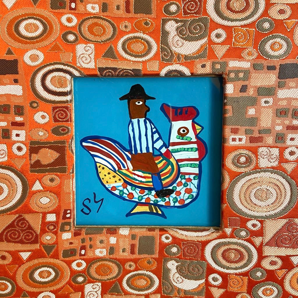 柚木沙弥郎　額絵「ひとびと」 柚木沙弥郎額絵「ひとびと」ブラウン