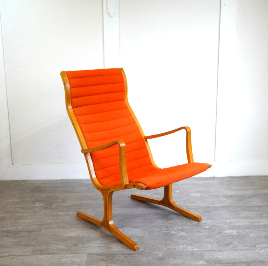 天童木工 ヘロン ハイバックチェア オレンジ ヴィンテージ 中古 名品