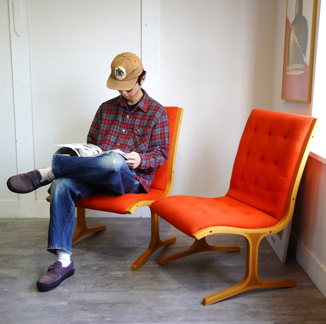 天童木工 ヘロン サイドチェア ハイバック オレンジ ヴィンテージ - Restyle