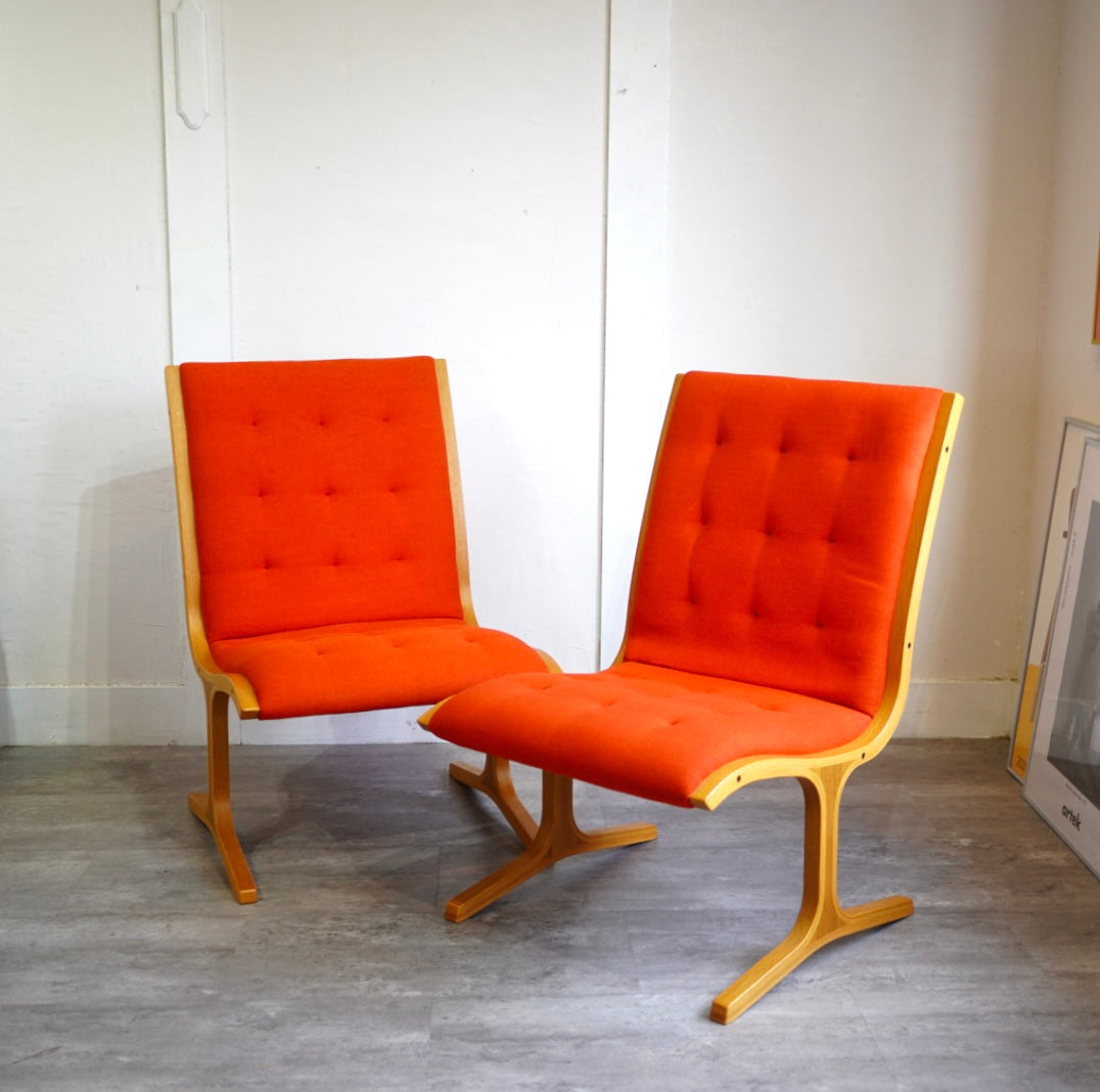 天童木工 ヘロン サイドチェア ハイバック オレンジ ヴィンテージ - Restyle