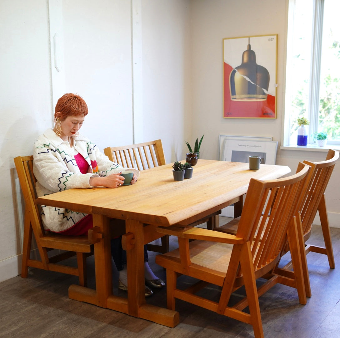 無垢材 ダイニングセット ロータイプ ダイニングテーブル ローチェア