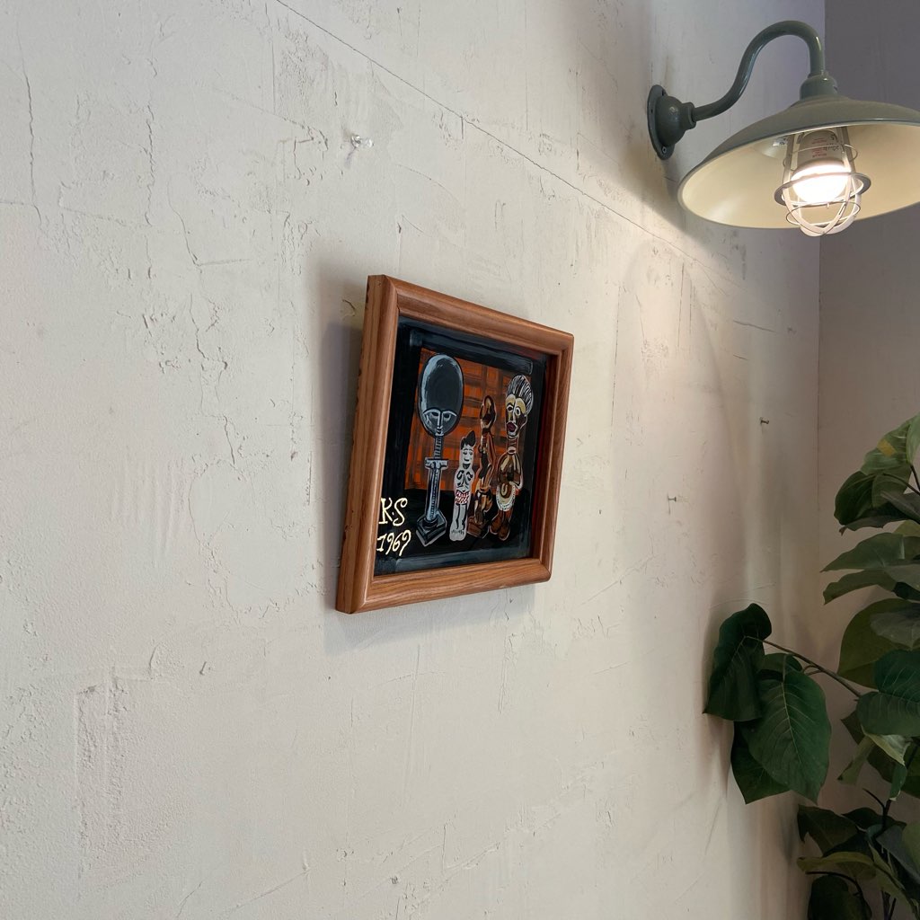 芹沢銈介 ガラス絵 「アフリカ人形」 1969年