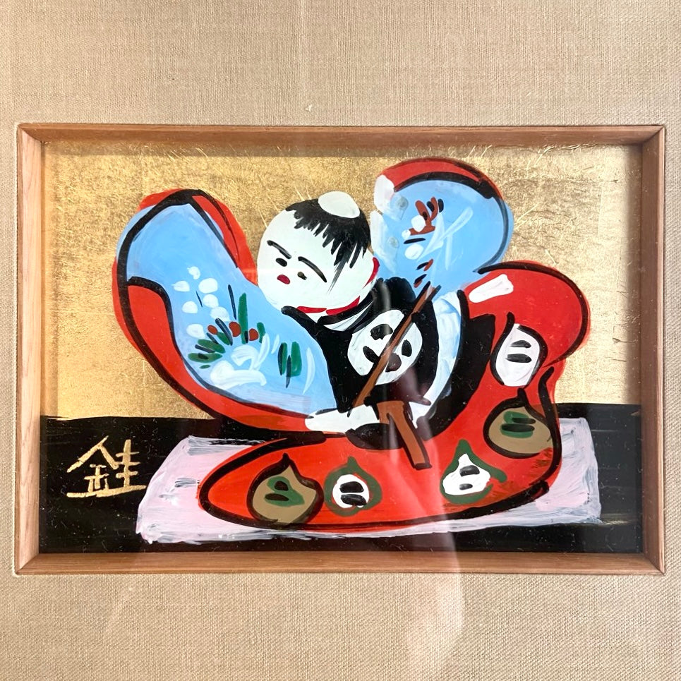芹沢銈介 ガラス絵 「三春人形」1965年