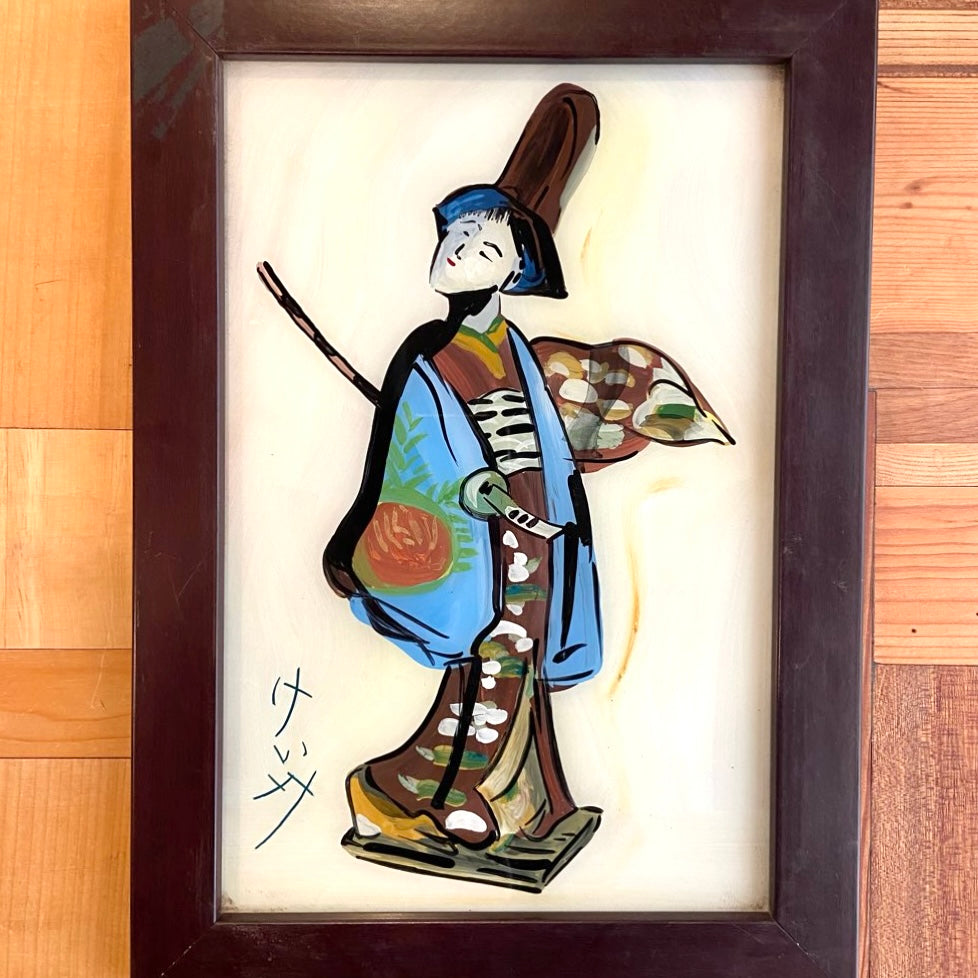 芹沢銈介 ガラス絵 「人形」1965年