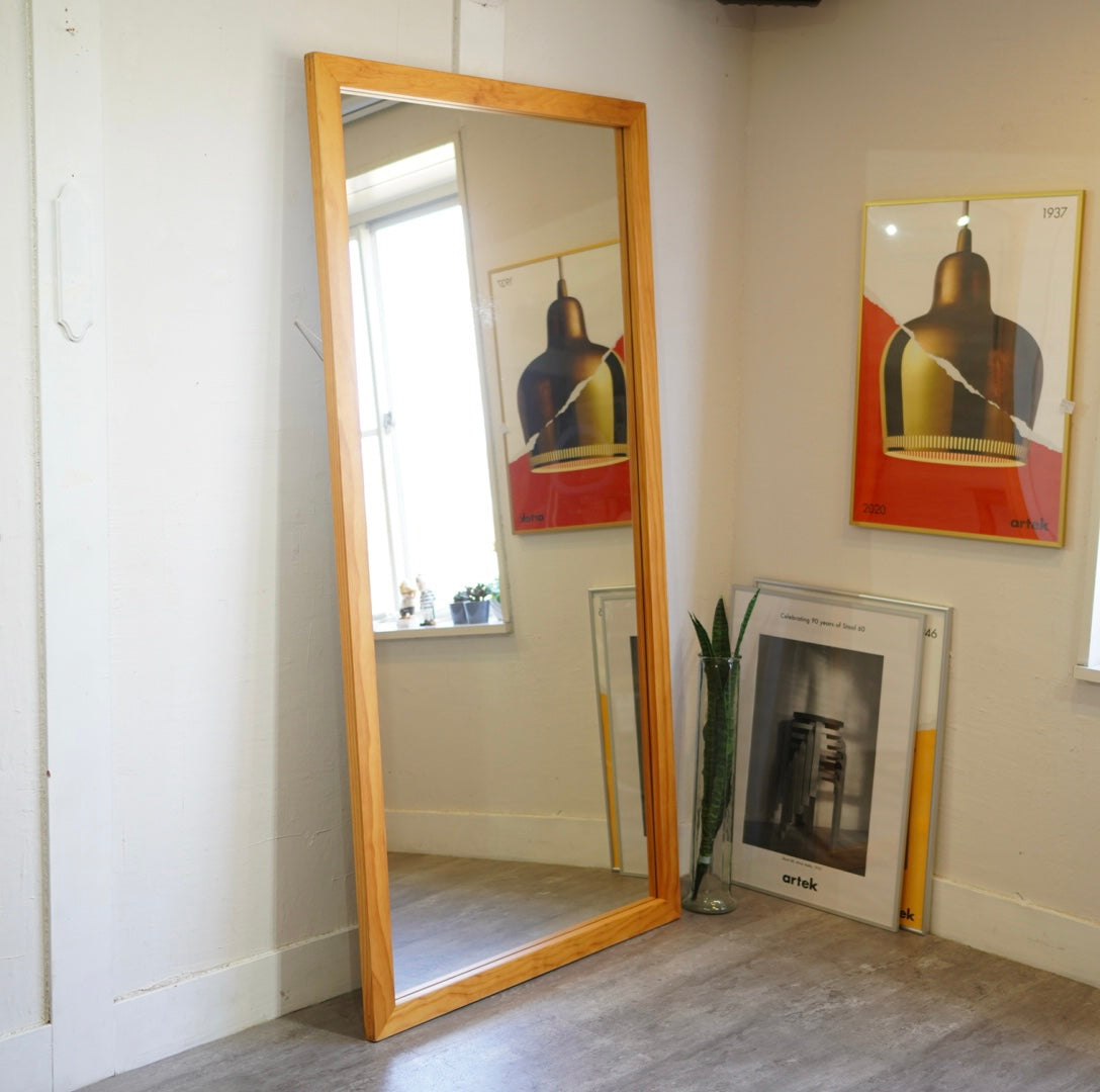 パイン材フレーム 大型ミラー 姿見