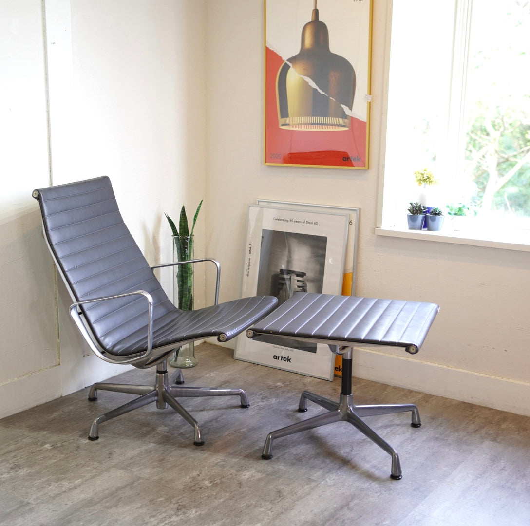 ハーマンミラー / Herman Miller アルミナムグループ ラウンジチェア&オットマン ブラック ヴィンテージ