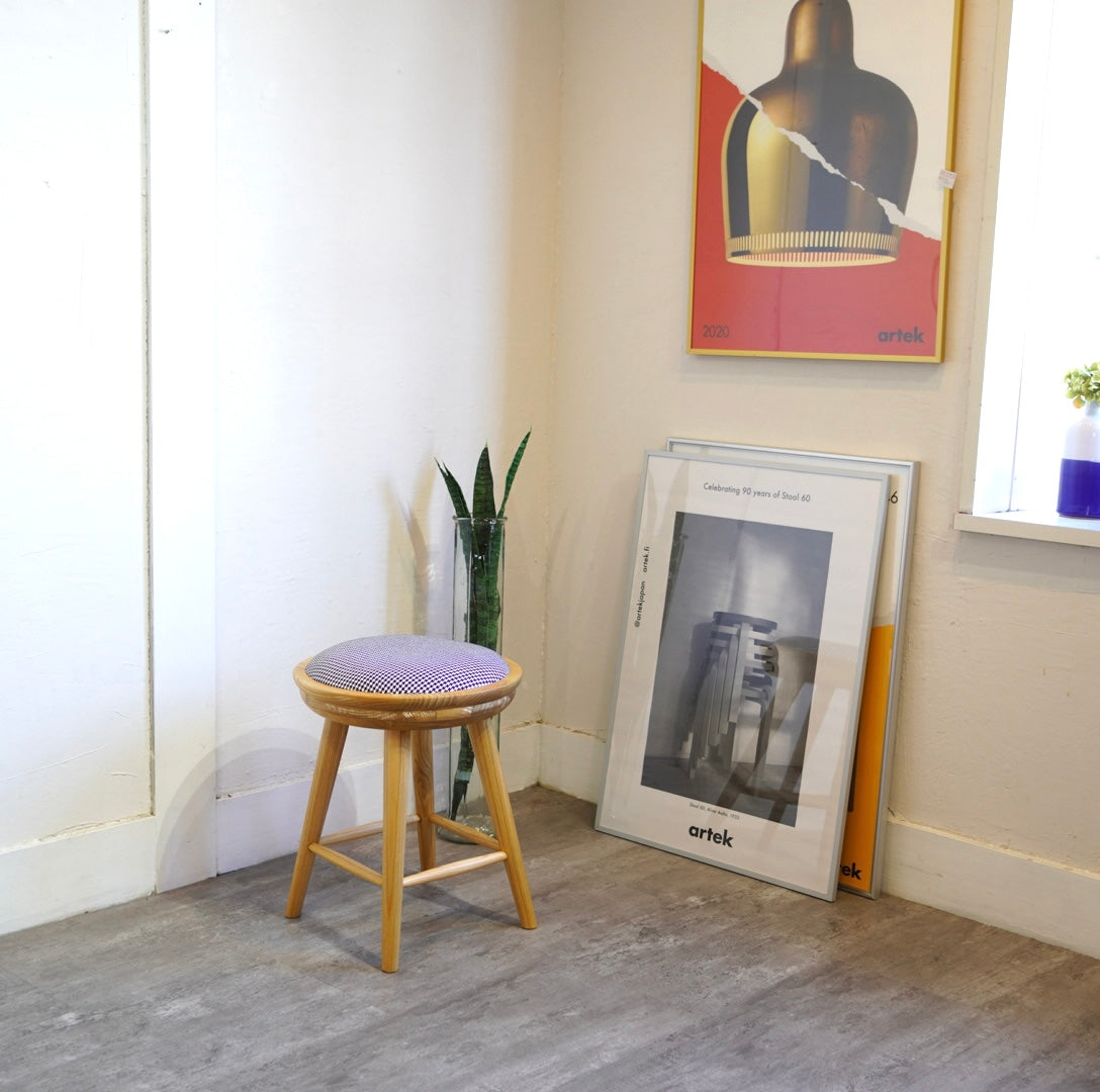 スンカイ材 丸スツール ナチュラル色 未使用