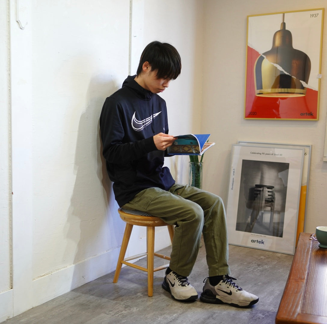 スンカイ材 丸スツール ナチュラル色 未使用